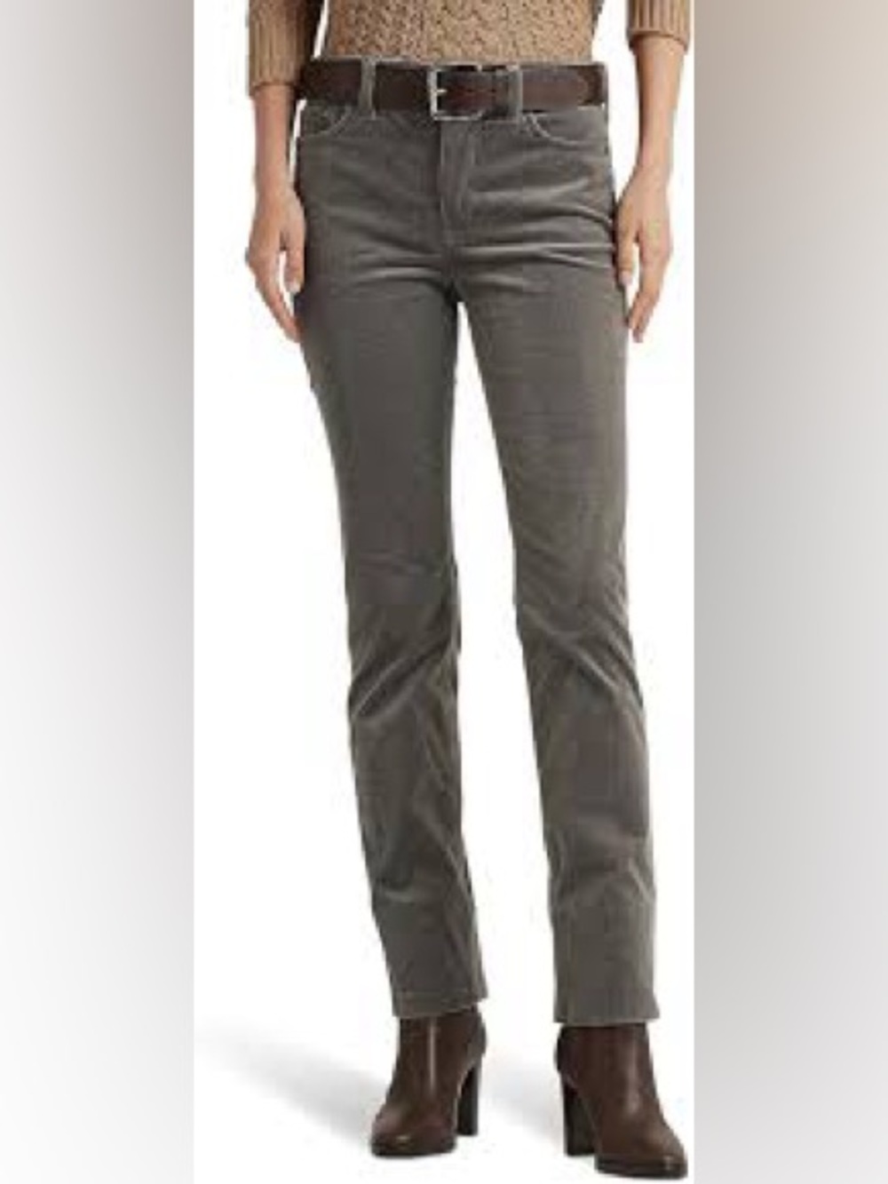 Lauren Ralph Lauren Olive Green Skinny Corduroy Pants